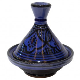 Tajine cerámica árabe azul-negro