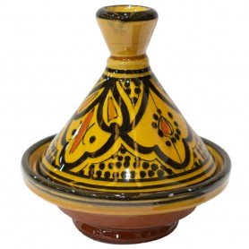 Tajine cerámica árabe amarillo-negro