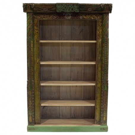 Librería de estilo oriental tallada verde