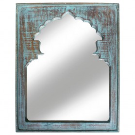 Espejo azul arco desgastado pequeño