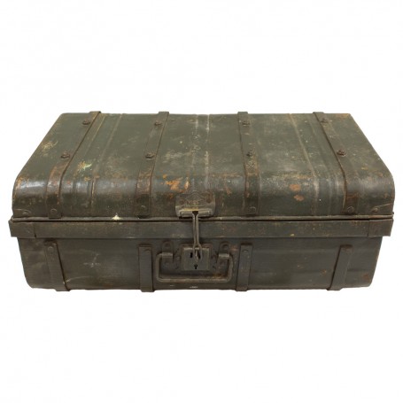 maleta metálica antigua verde militar| Conely