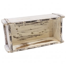 Caja de madera decorativa molde blanco