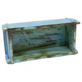 Caja de madera decorativa molde azul
