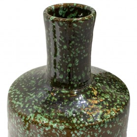 Jarrón cerámica verde con textura