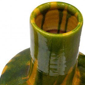 Jarrón ceramica amarillo y verde