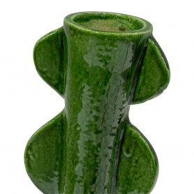 Florero artesanal cerámica verde