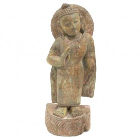 Figura de madera talla hindú