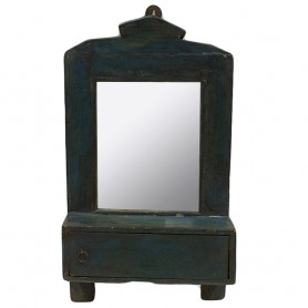 Espejo cajón antiguo azul