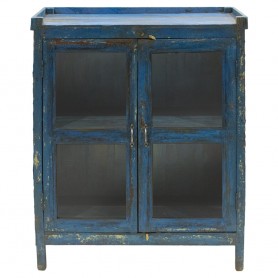 Vitrina madera vintage azul