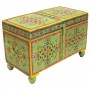 Baúl de madera policromado motivos florales