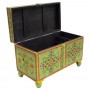 Baúl de madera policromado motivos florales - Imagen 3