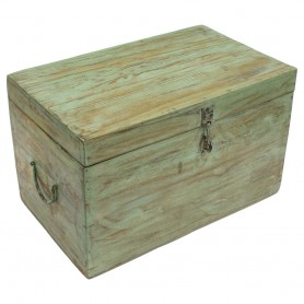 Baúl-caja verde vintage