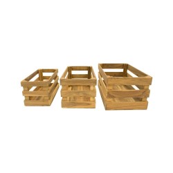 Caja de madera de listones mediana