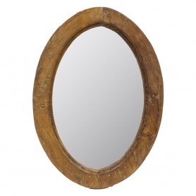 Espejo de madera ovalado