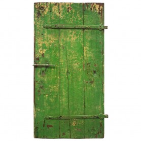 Puerta antigua clavos verde