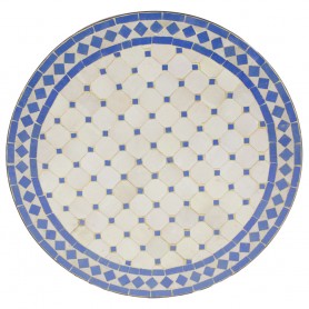 Mesa mosaico blanco-azul 80x80 cm