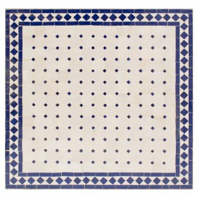Mesa mosaico blanco-azul 80x80 cm