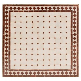 Mesa mosaico blanco-rojo 70x70 cm