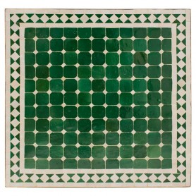 Mesa mosaico verde-blanco 70x70 cm