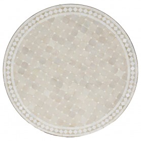 Mesa mosaico redonda blanca-gris 100 cm