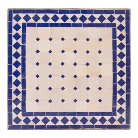 Mesa mosaico blanco-azul 50x50 cm