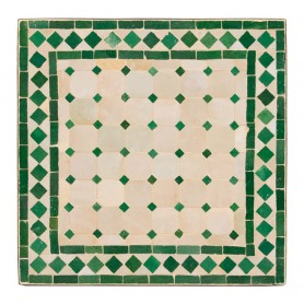 Mesa mosaico blanco-verde 50x50 cm