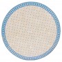 Mesa mosaico 120cm blanco-celeste