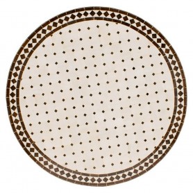 Mesa mosaico blanco-marrón 100 cm