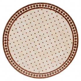 Mesa mosaico blanco-rojo 100 cm