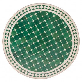 Mesa mosaico verde-blanco 80 cm