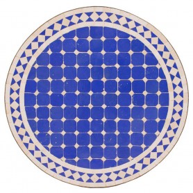 Mesa mosaico azul-blanco 70 cm