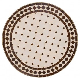 Mesa mosaico blanco-marrón 60 cm