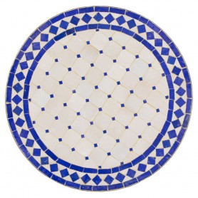 Mesa mosaico blanco-azul 60 cm
