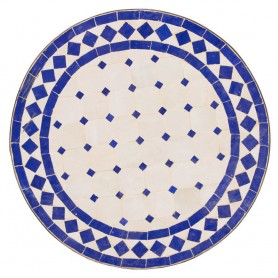 Mesa mosaico blanco-azul 50 cm