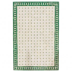 Mesa mosaico blanco-verde 120x80 cm