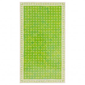 Mesa mosaico rectangular verde-blanco