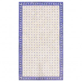 Mesa mosaico rectangular blanca-azul