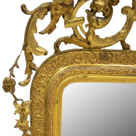 Espejo grande dorado antiguo