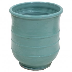 Macetero cerámica azul