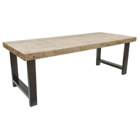 Mesa comedor madera y forja