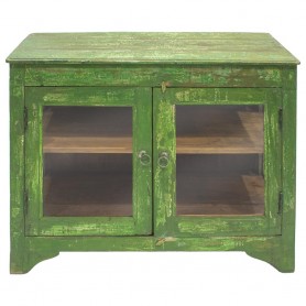 vitrina madera vintage verde