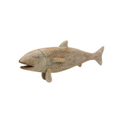Figura pez madera gris