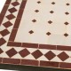 Mesa mosaico blanco-rojo 80x80 cm - Imagen 3