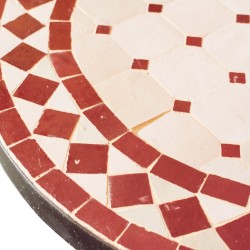 Mesa mosaico blanco-rojo 50cm