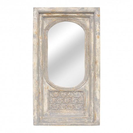 Espejo portada de madera gris