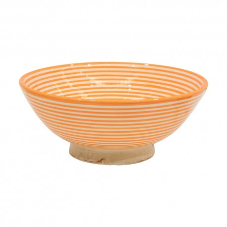 Cuenco cerámica 25cm líneas naranjas