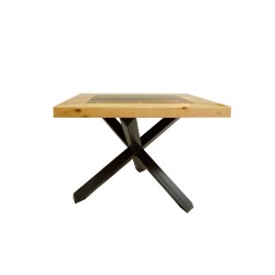Mesa comedor cuadrada madera estilo rústico
